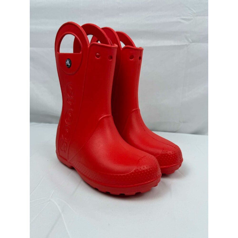 Crocs Red Handled Boots Kids Size J3 Unisex